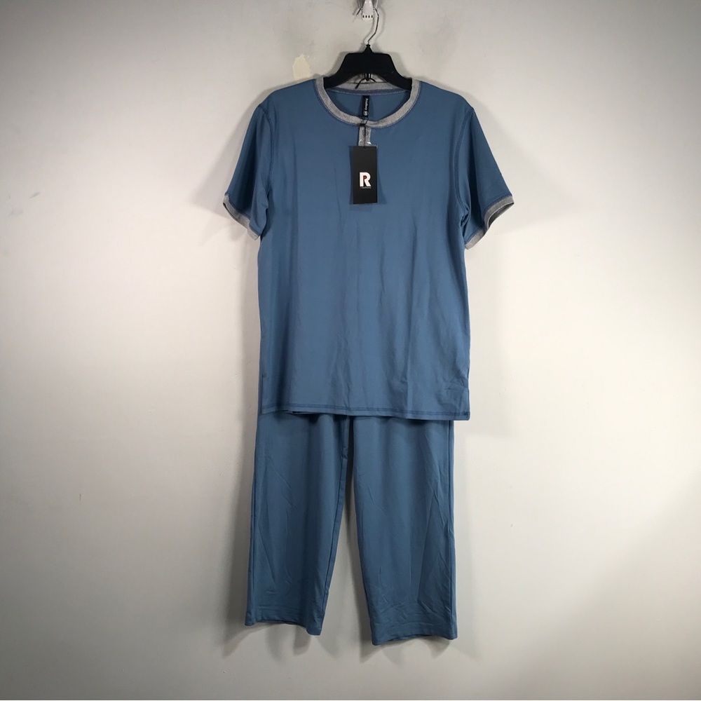 PrinStory 2 Piece Lounging Pajama Set, Women's Size S - Blue